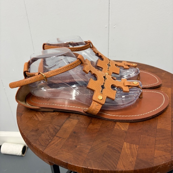 Tory Burch Phoebe Flat Thong Sandals Royal Tan Women's Size 10.5 M - Picture 5 of 13